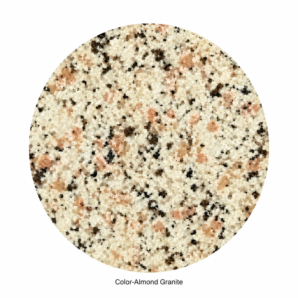 Almond Granite speckled color swatch for fiberglass tops