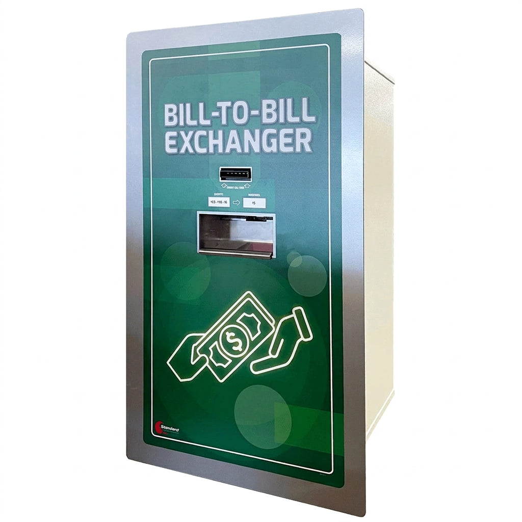 Genmega bill-to-bill exchanger machine, front panel