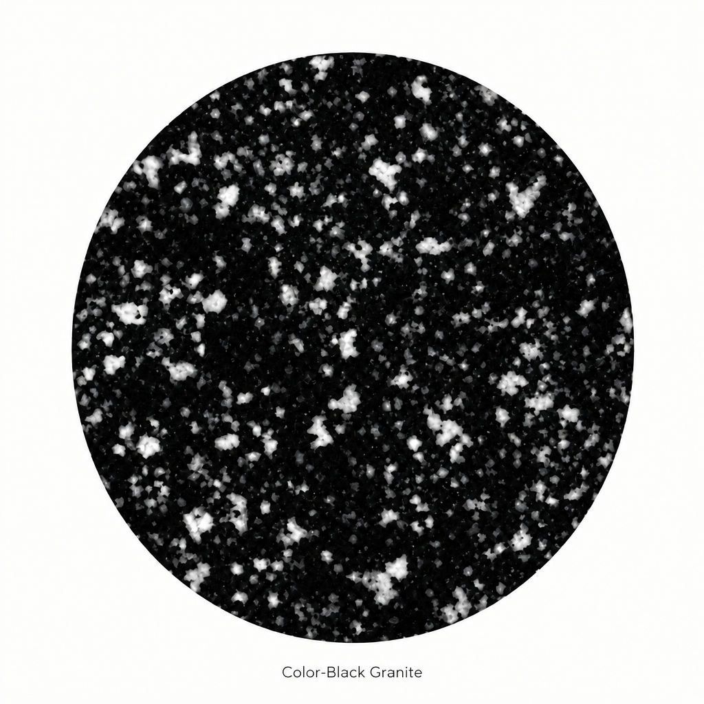 Black Granite speckled color swatch for fiberglass tops