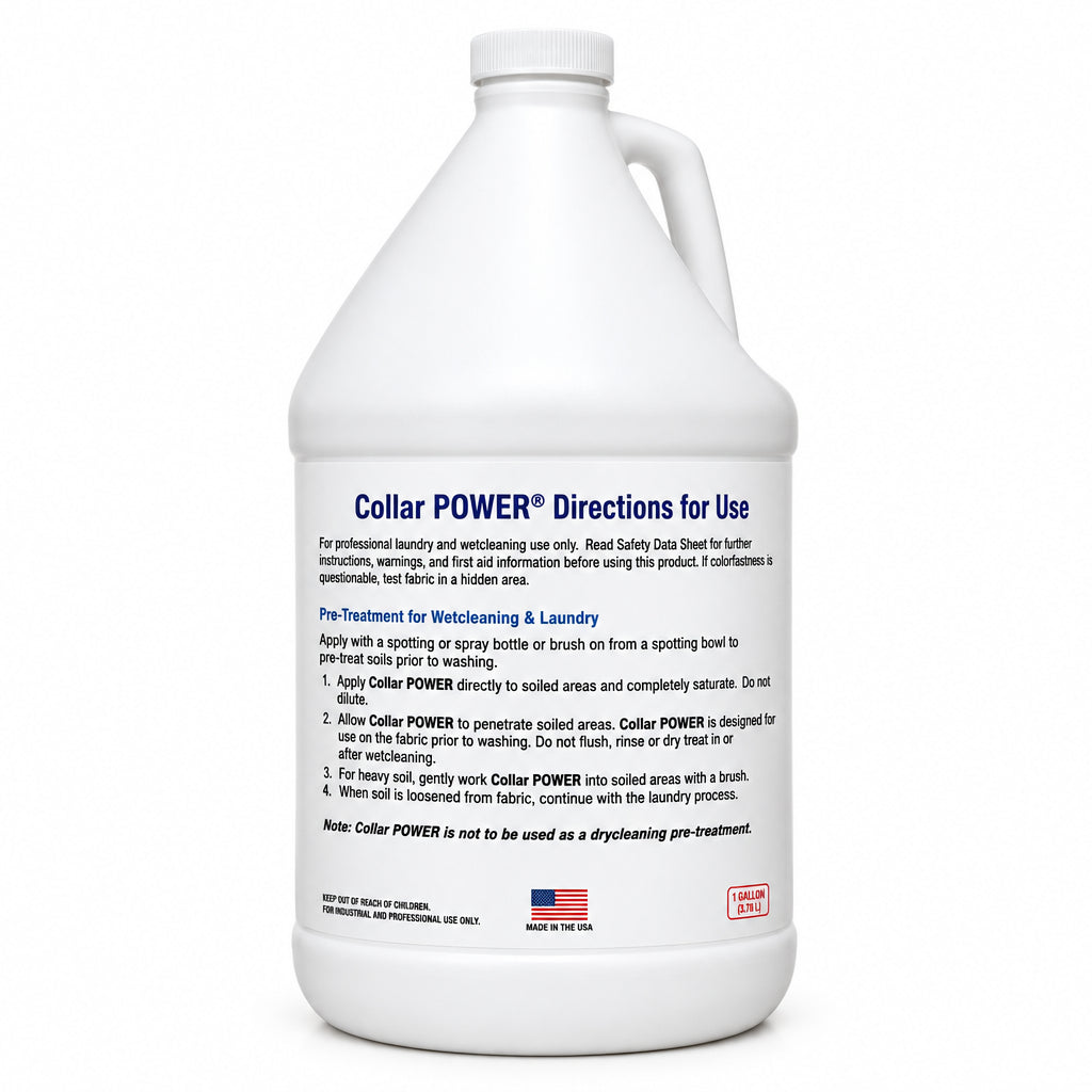 Back label of Collar Power gallon jug with directions for use