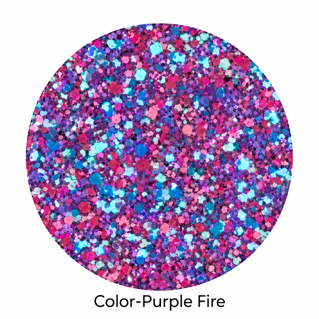 Purple Fire speckled color swatch for fiberglass tops