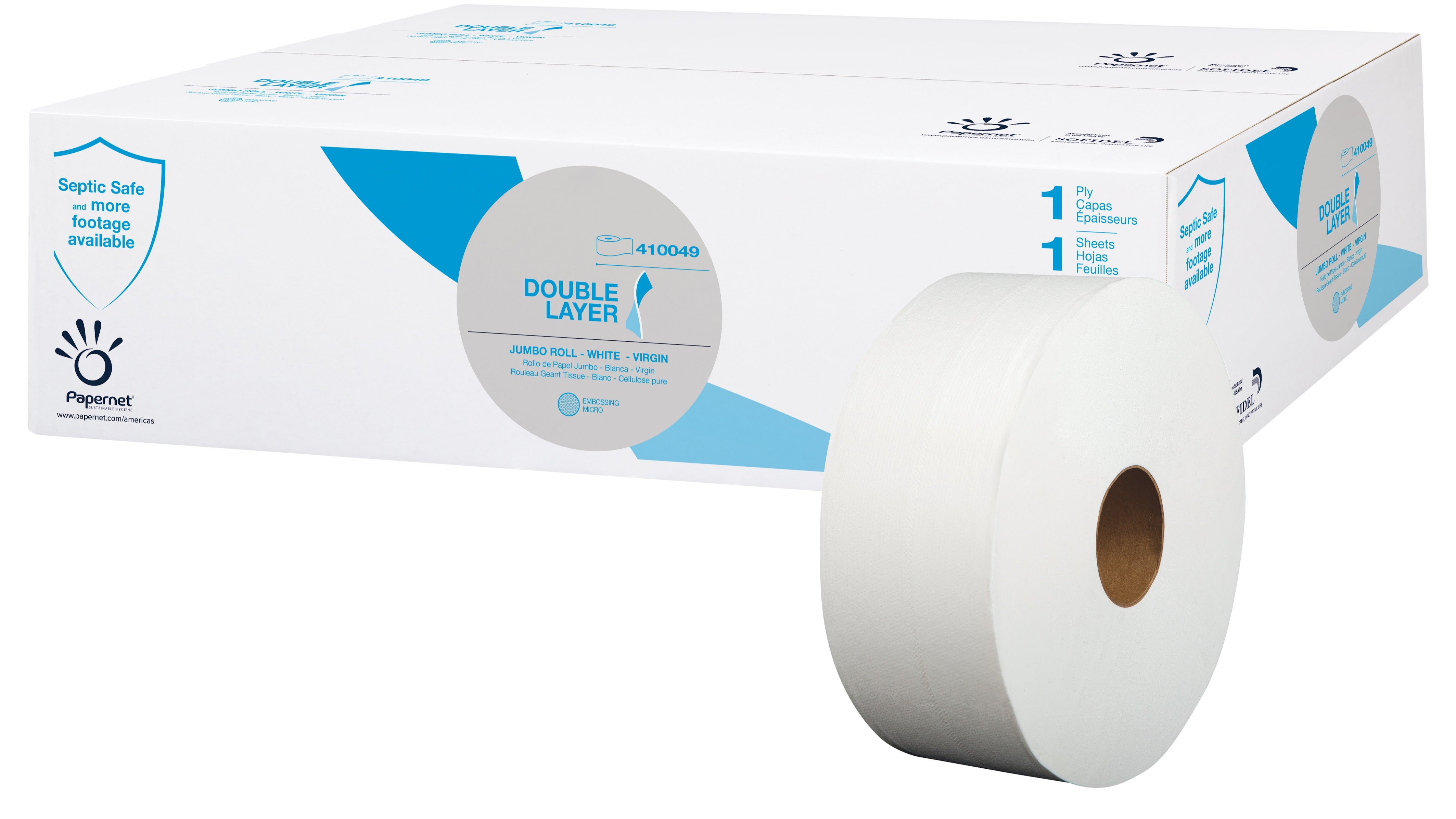 Jumbo Roll Toilet Tissue 9" 1ply