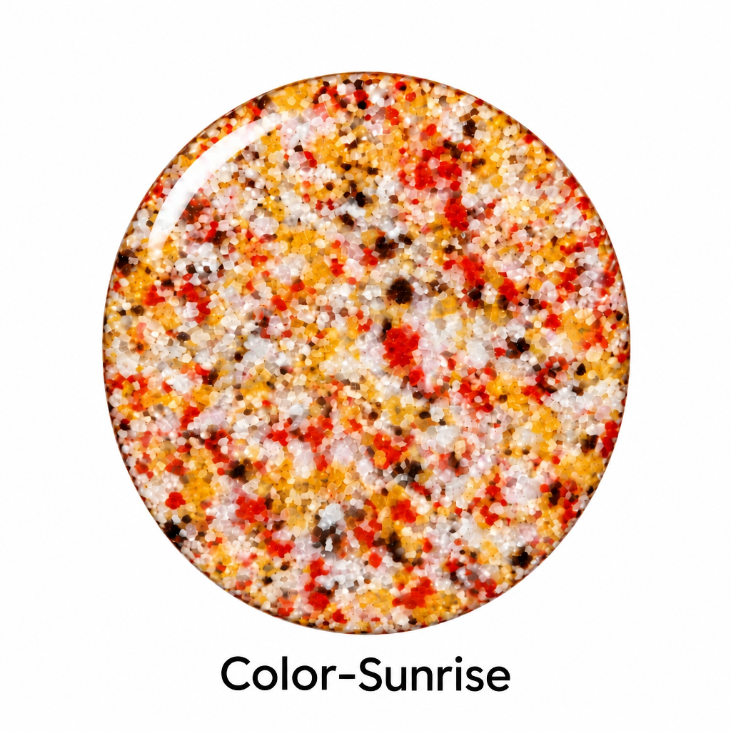 Sunrise speckled color swatch for fiberglass tops