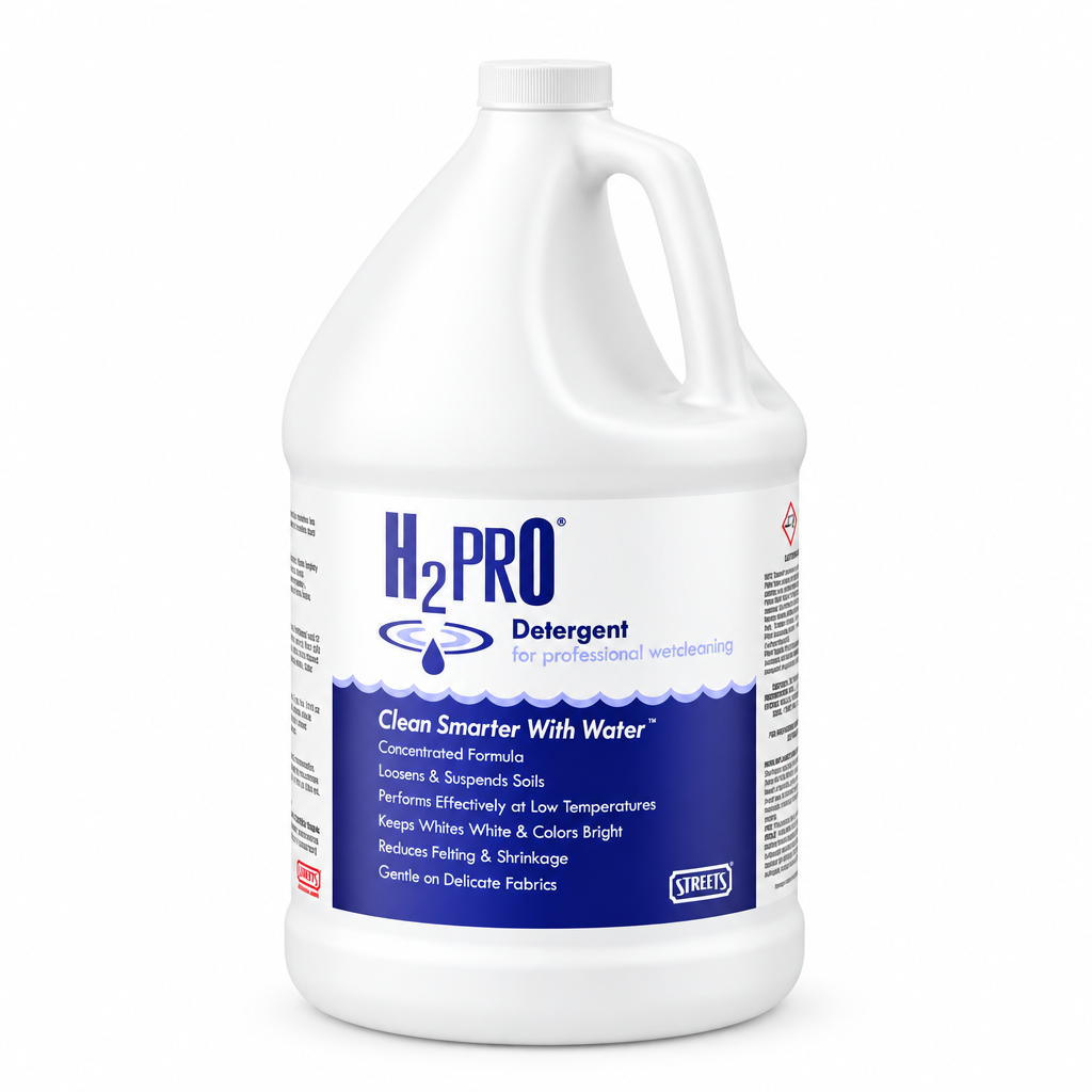 H2Pro detergent 1-gallon jug with navy blue label