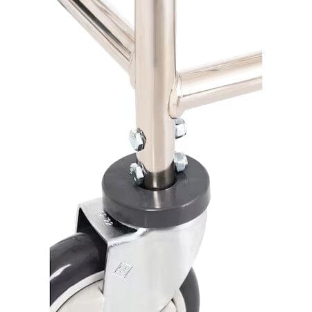 【極美品】LAUNDRY CART WITH POLE RACK CHROME Standard Laundry Cart W/ Double Pole Rack | Wire Laundry Carts
