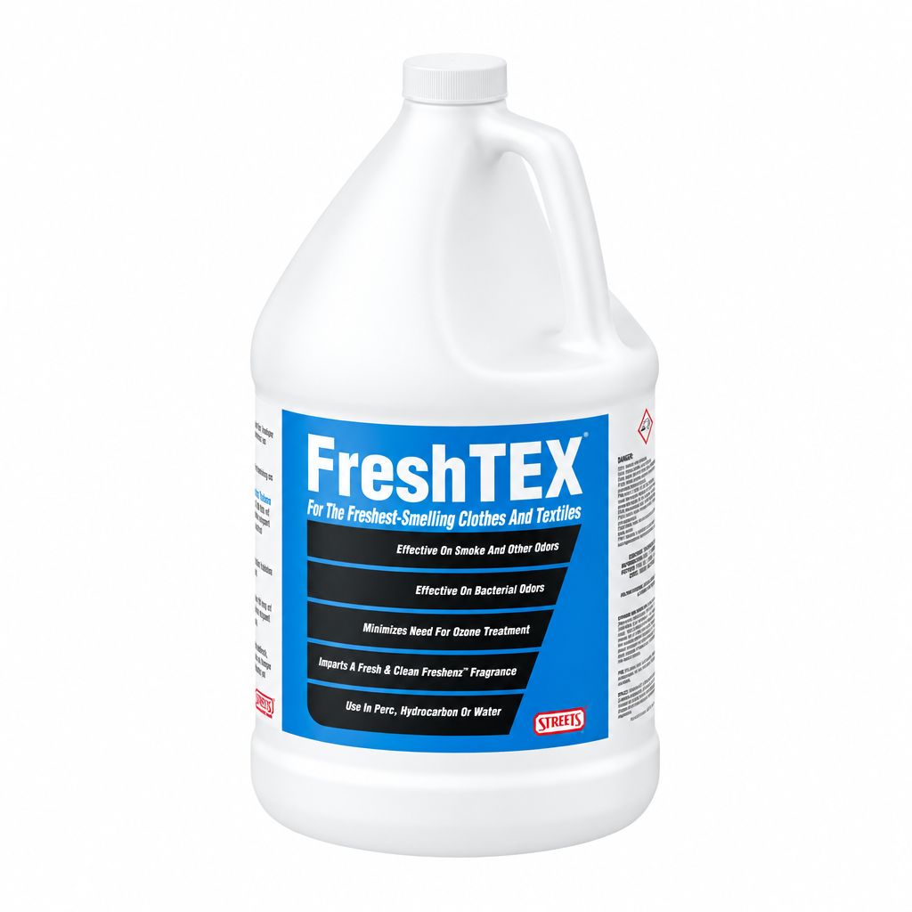 FreshTex 1-gallon jug with blue label