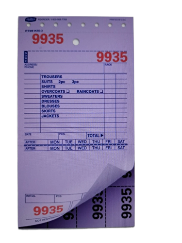 TKVL - 602 Tickvoices - 2 Bond 3 - Part Dry Cleaning Form