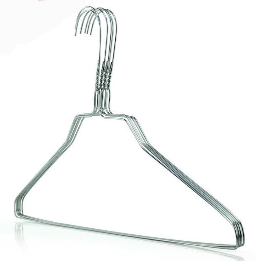 Silver galvanized wire shirt hanger