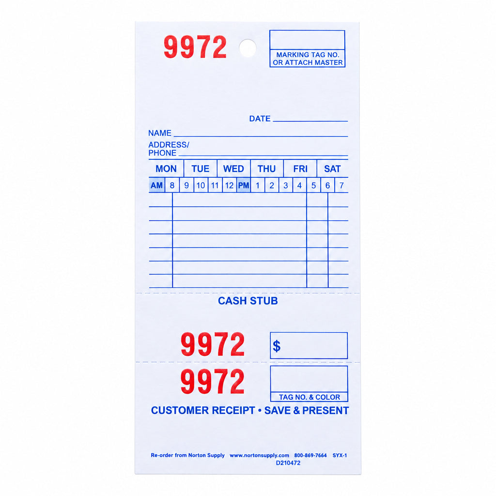 Blank-body Speedvoice card invoice with numbered claim stubs