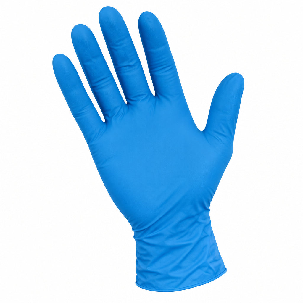 Blue nitrile powder-free disposable gloves, 3.5 mil