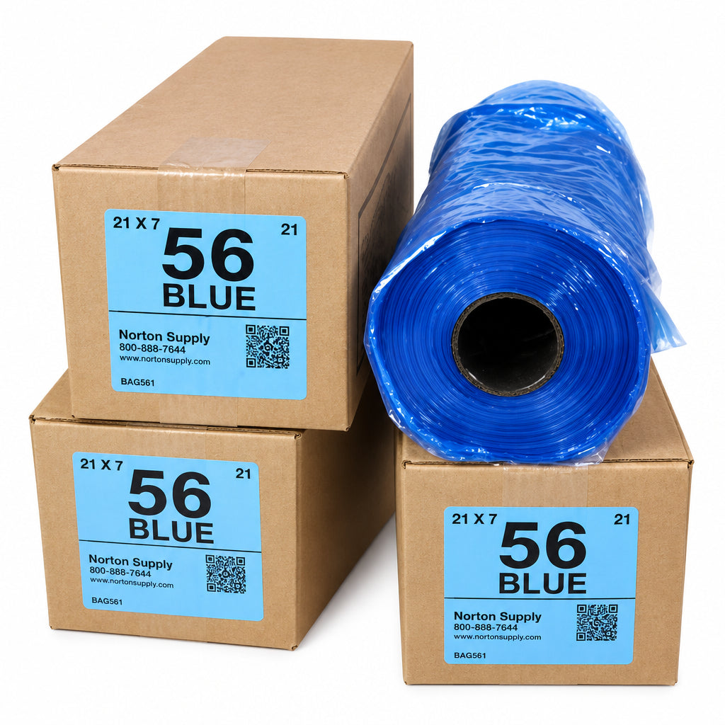 56" Poly Garment Bag, Blue Tint, 21 lb.