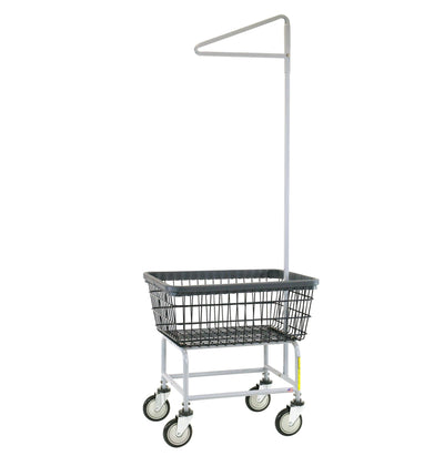DURA-SEVEN™ FRONT LOAD WIRE LAUNDRY CART W/ SINGLE POLE RACK
