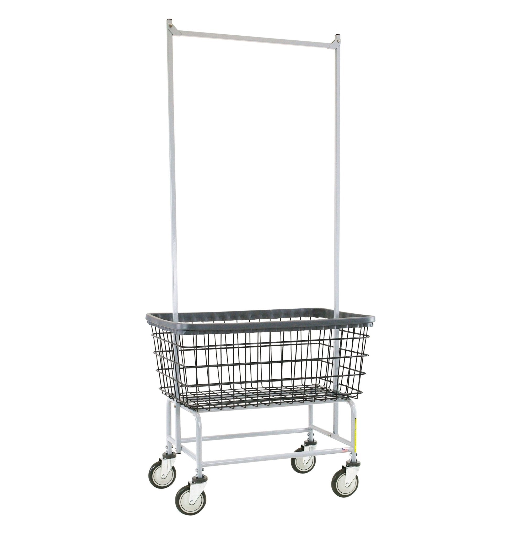 DURA-SEVEN™ LARGE CAPACITY LAUNDRY CART W/ DOUBLE POLE RACK