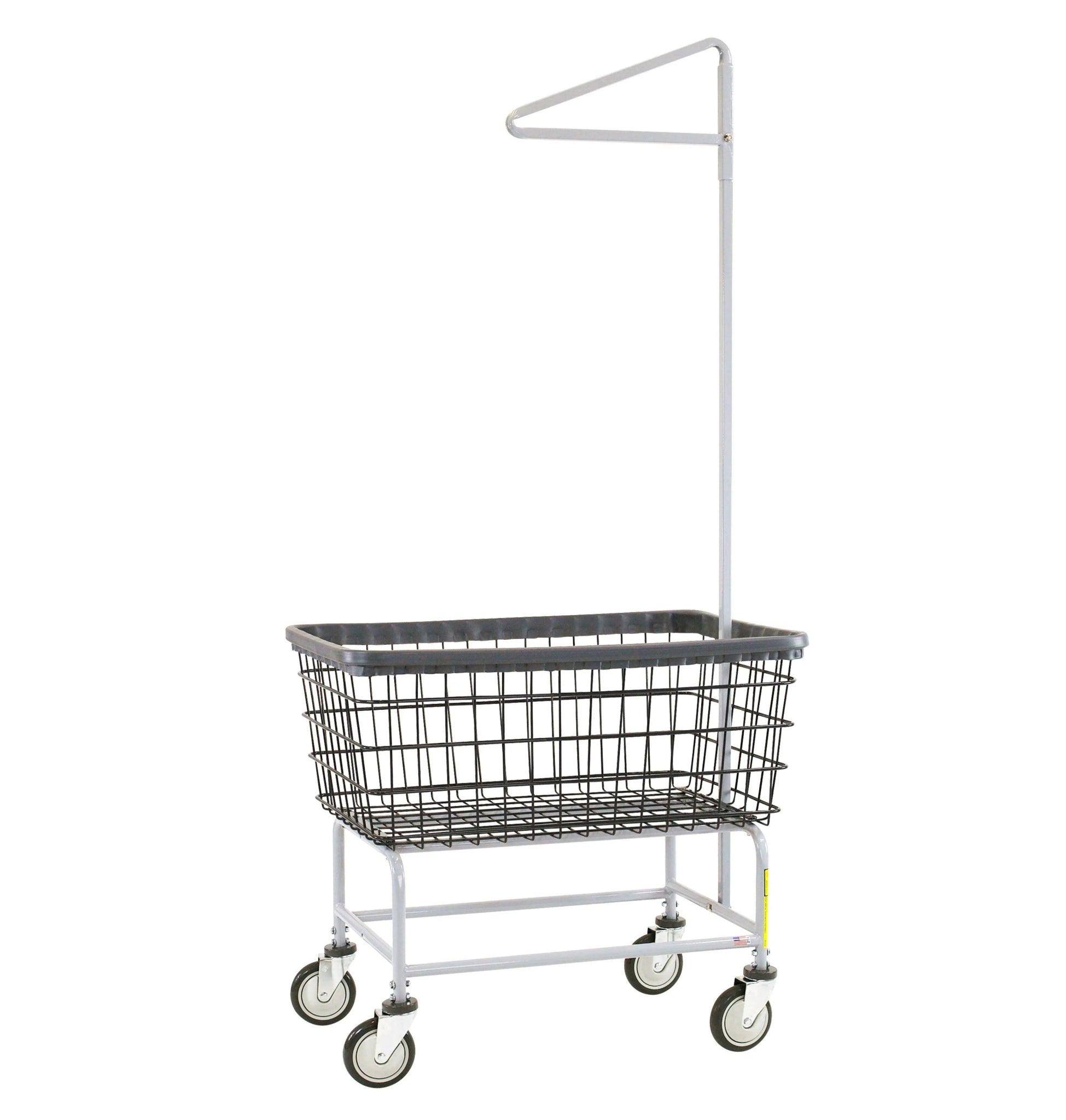 DURA-SEVEN™ LARGE CAPACITY LAUNDRY CART W/ SINGLE POLE RACK