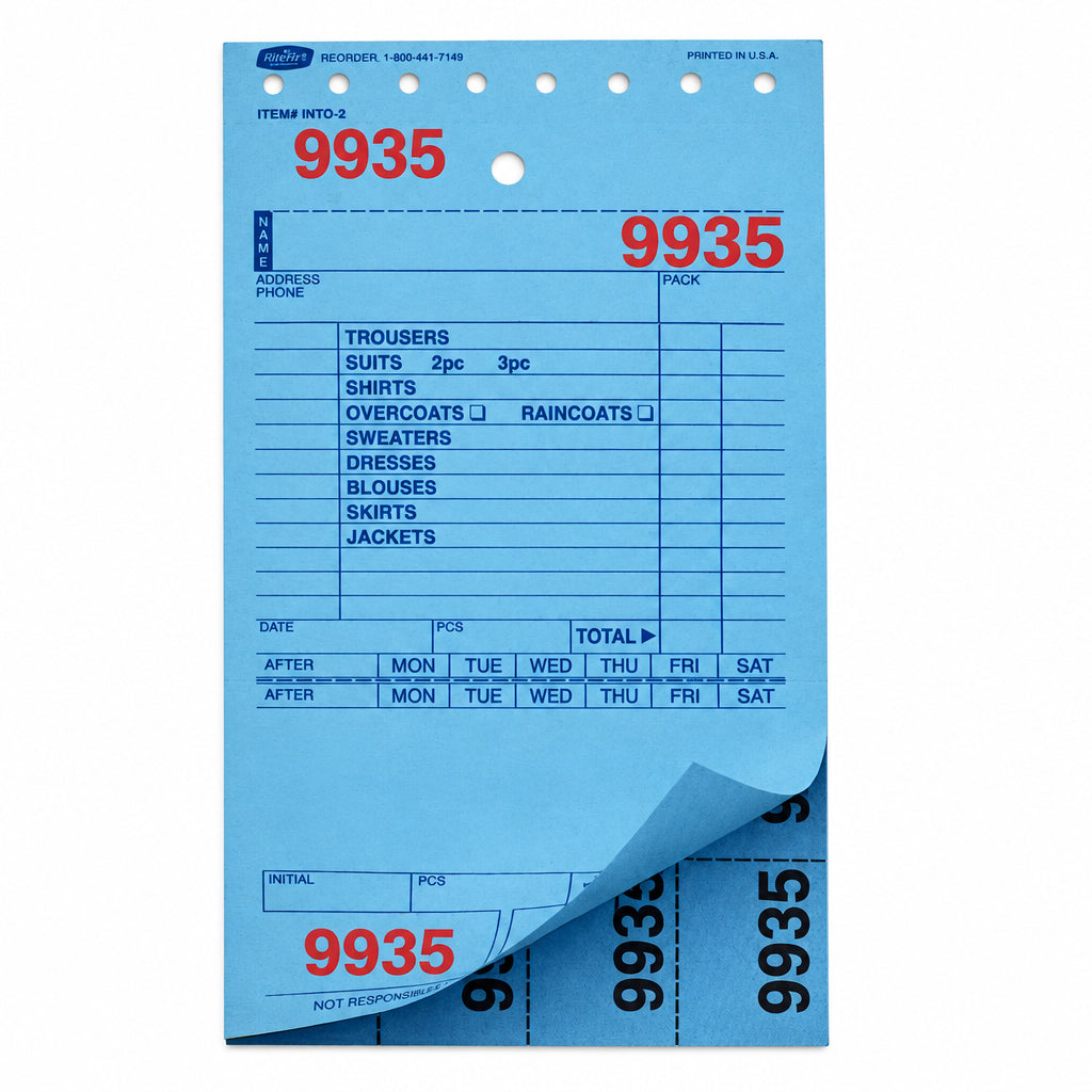 TKVL - 602 Tickvoices - 2 Bond 3 - Part Dry Cleaning Form