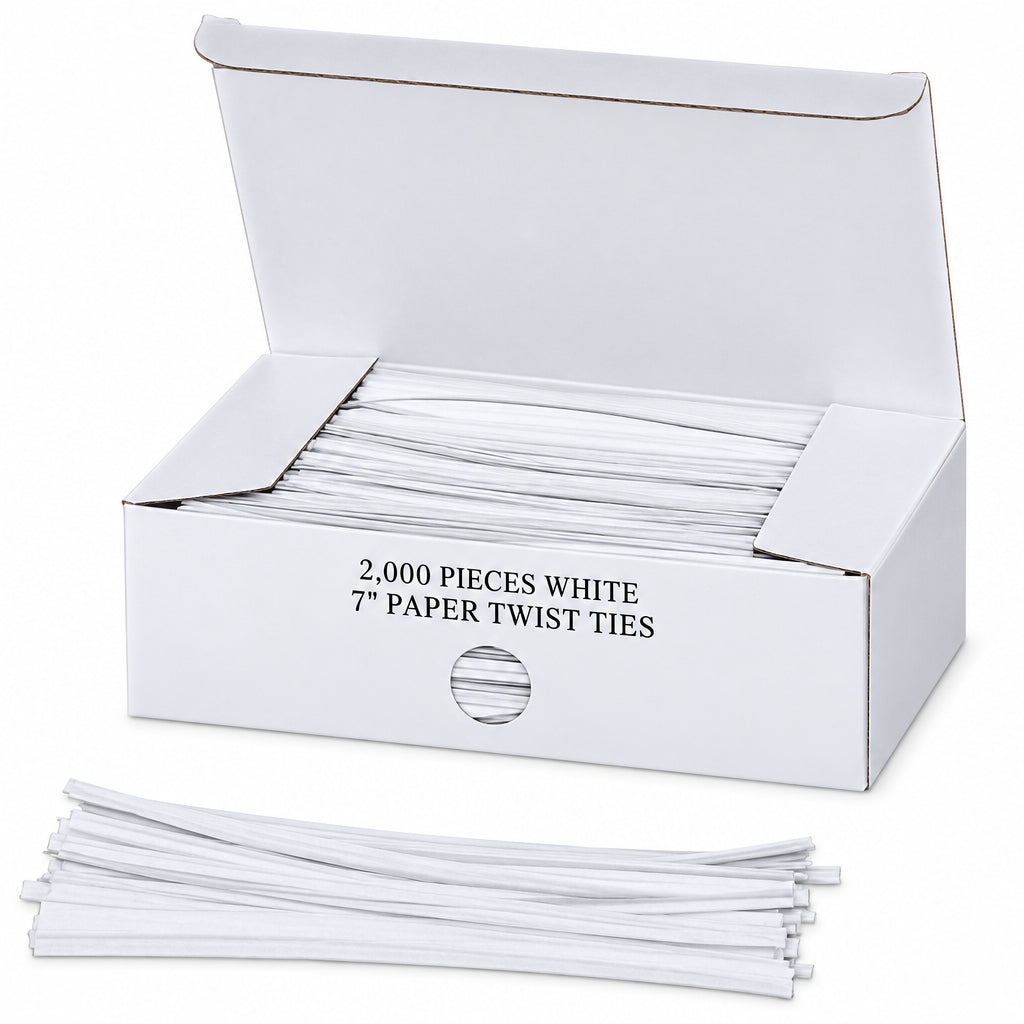 Twist Ties 7" White