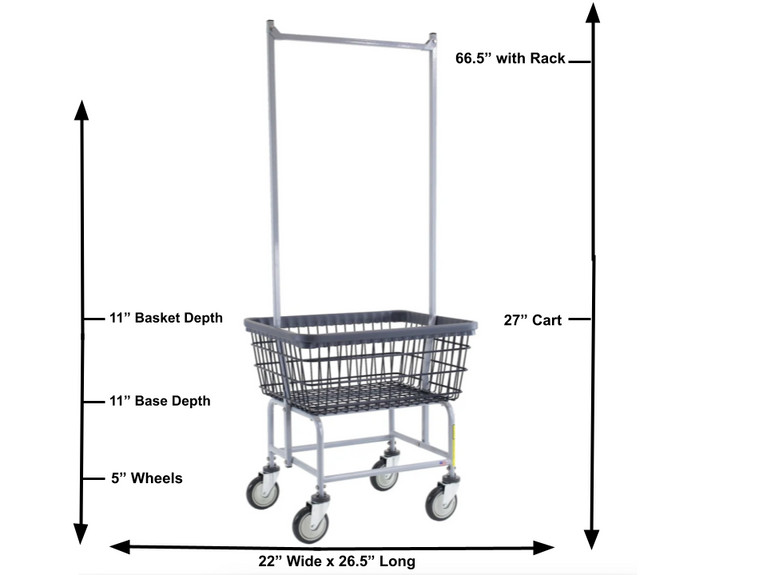 DURA-SEVEN™ LAUNDRY CART W/ DOUBLE POLE RACK – Norton Supply