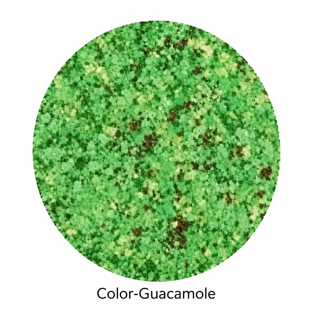 Guacamole speckled color swatch for fiberglass tops