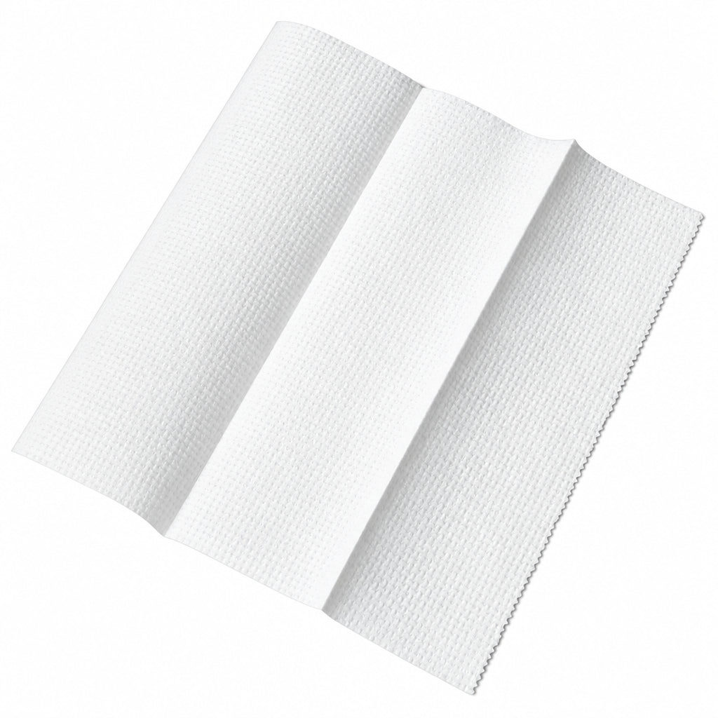 White multifold paper towels, one sheet unfolded