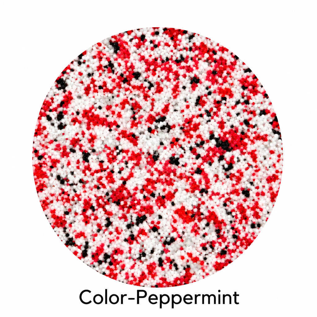 Peppermint speckled color swatch for fiberglass tops