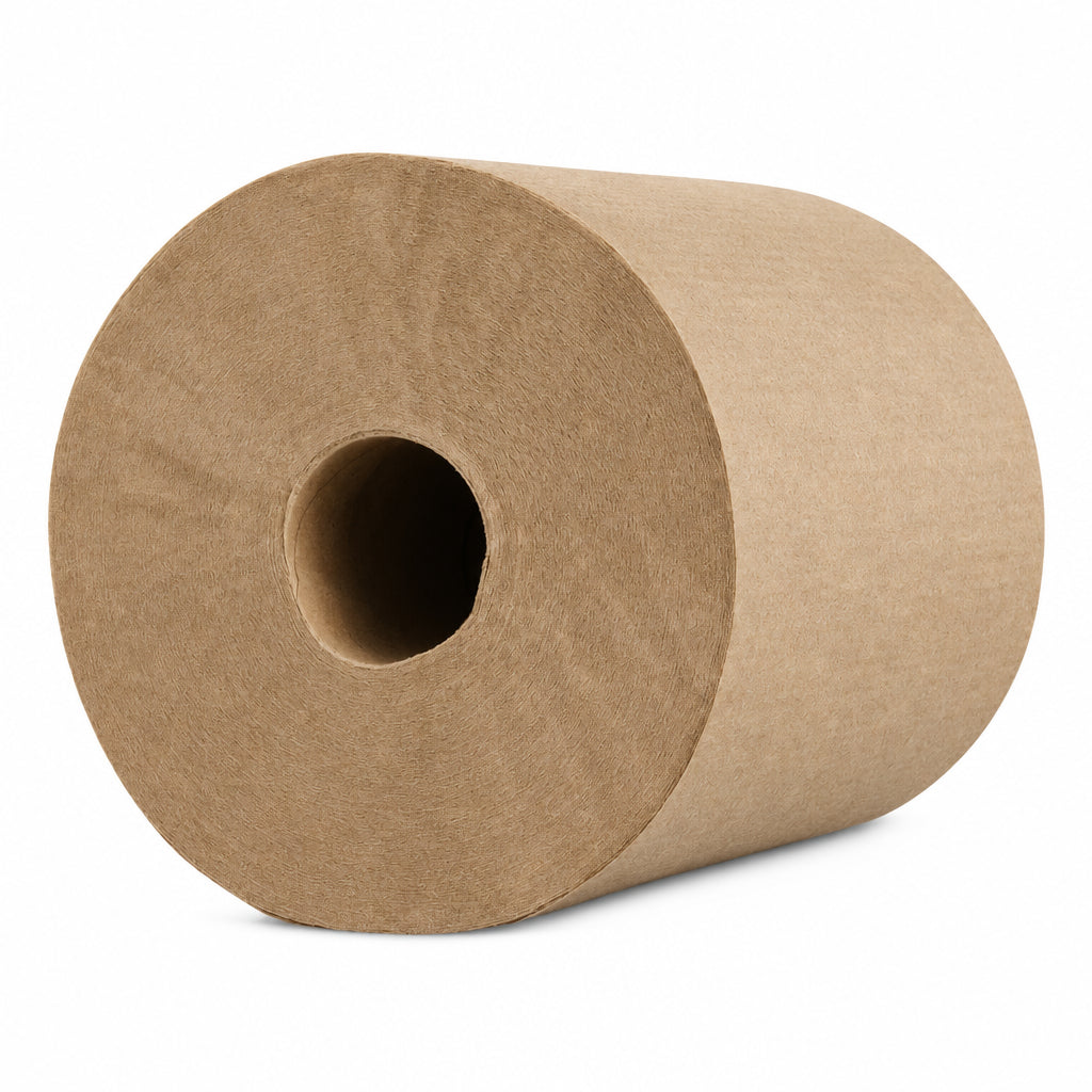 Roll of natural kraft brown jumbo paper towel