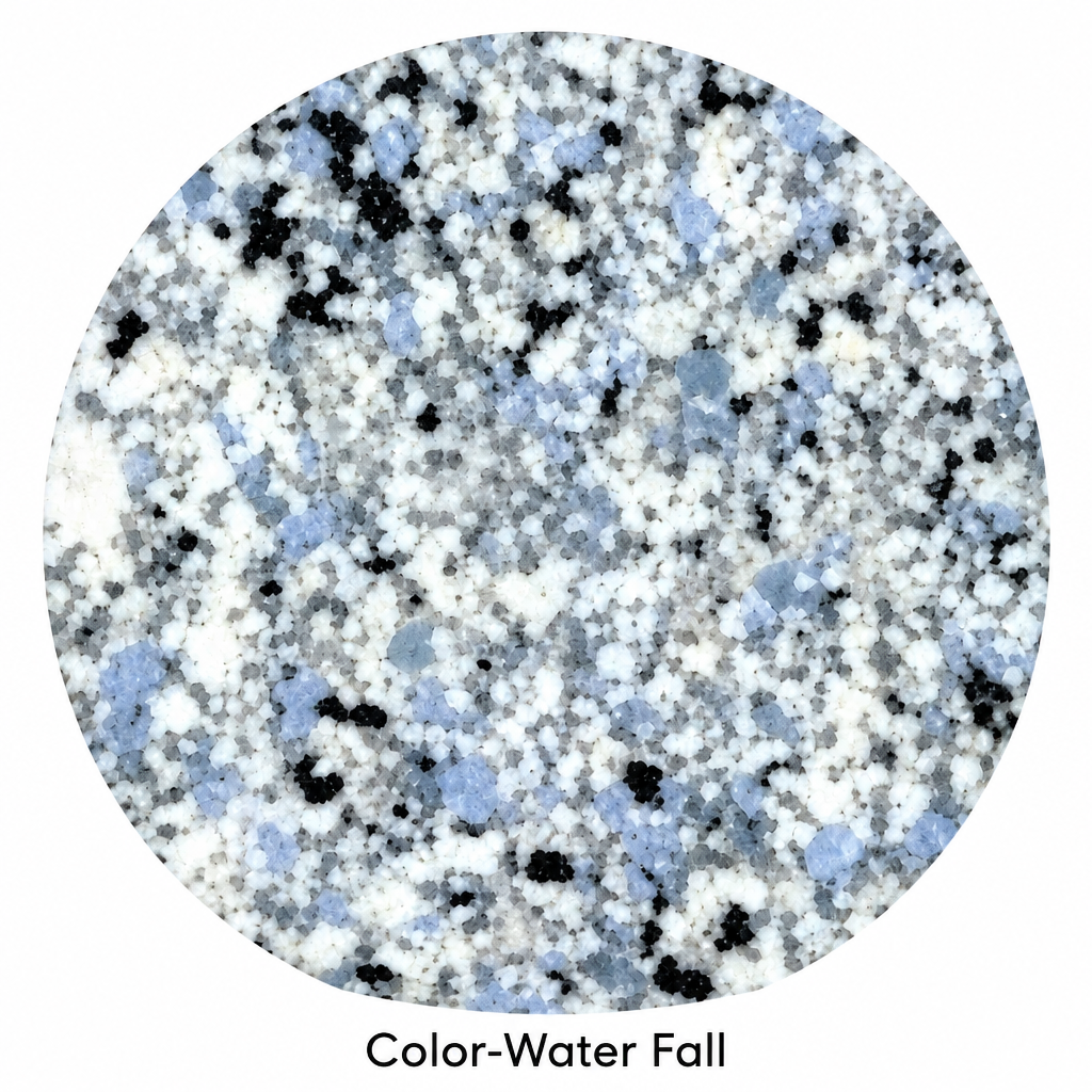 Waterfall speckled color swatch for fiberglass tops
