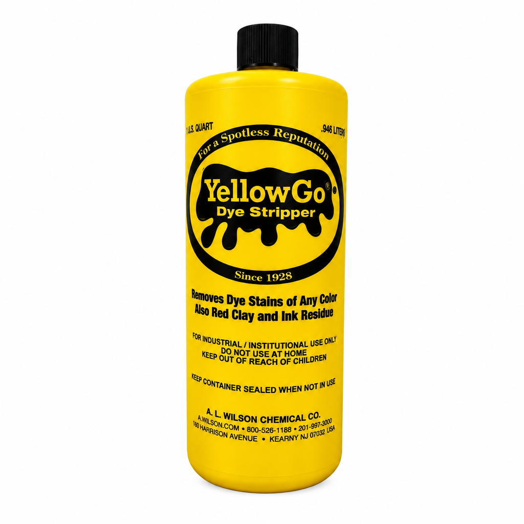 YellowGo dye stripper bottle with yellow label