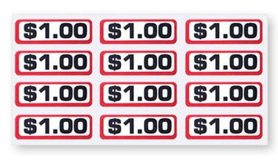 $1.00 Coin Slide Decals