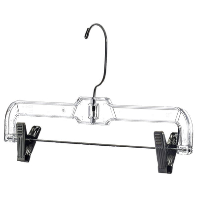 14" Clear Adjustable Pant/Skirt Hangers with clips