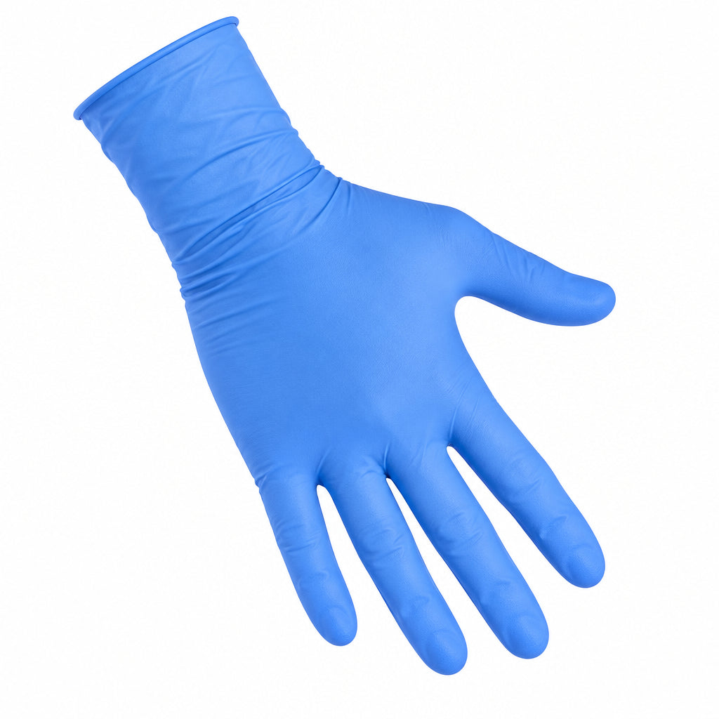 Blue nitrile powder-free disposable gloves, 3.5 mil