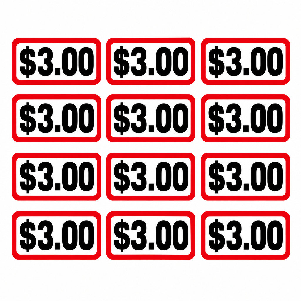 $3.00 Coin Slide Decals