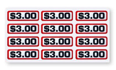 $3.00 Coin Slide Decals