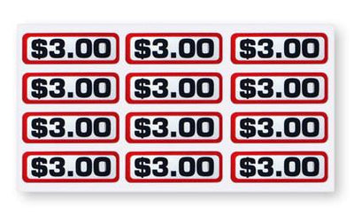 $3.00 Coin Slide Decals