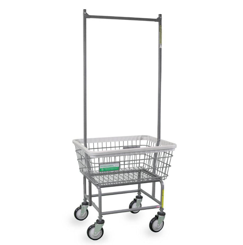 Antimicrobial Laundry Cart w/ Double Pole Rack - Norton Supply