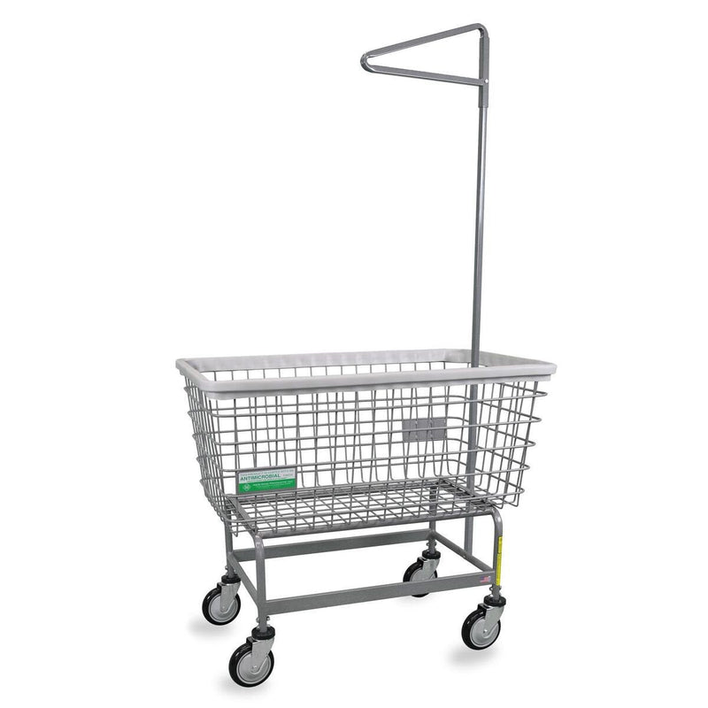 Antimicrobial Mega Capacity Laundry Cart (Big Dog) w/ Single Pole Rack