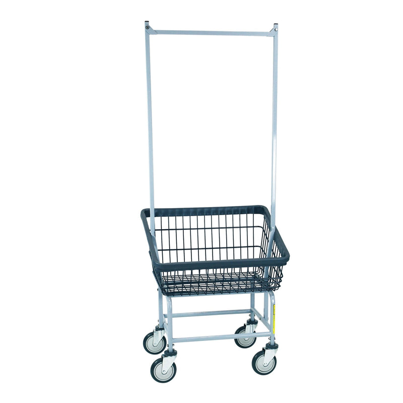 DURA-SEVEN™ FRONT LOAD WIRE LAUNDRY CART W/ DOUBLE POLE RACK - Norton Supply