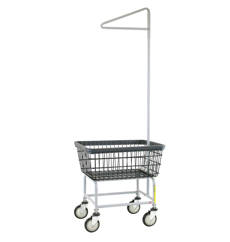 DURA-SEVEN™ FRONT LOAD WIRE LAUNDRY CART W/ SINGLE POLE RACK