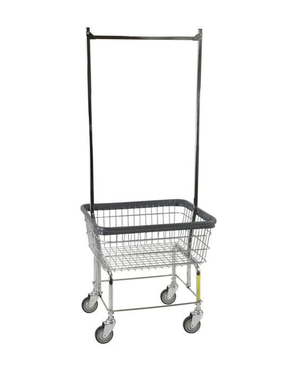 Economy Laundry Cart W/ Double Pole Rack