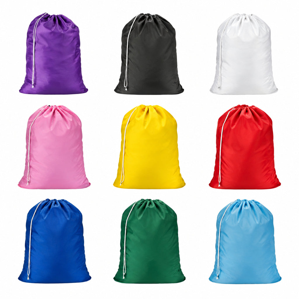 Nylon Laundry Bags - Pack Of 10 Assorted Colors