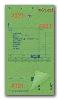 TKVL - 602 Tickvoices - 2 Bond 3 - Part Dry Cleaning Form - Norton Supply